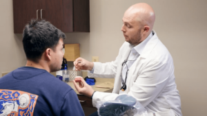 Dr. Wolberg discusses teeth whitening strips vs. Cedarwood's custom tray option for whitening a patient's teeth.