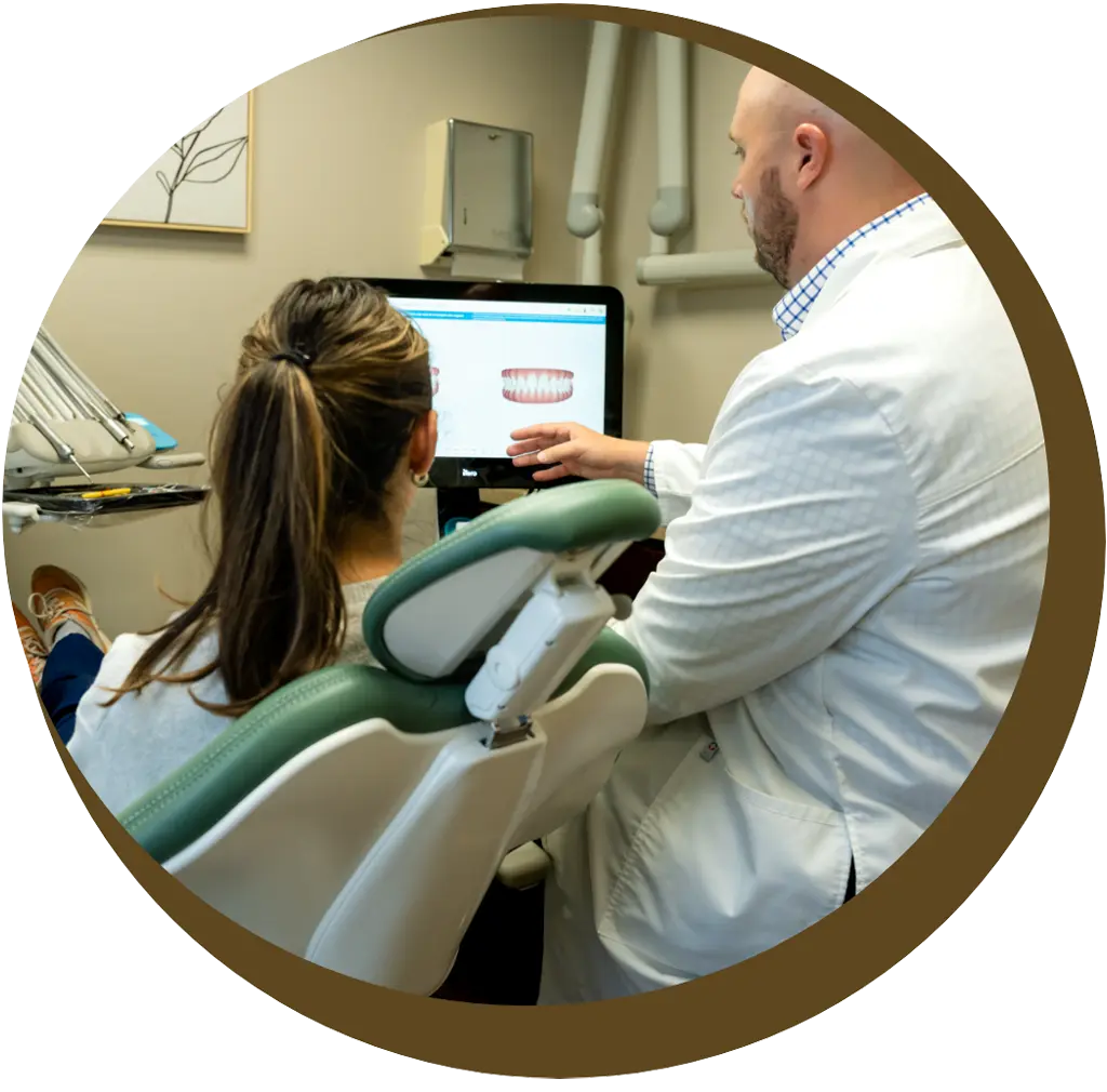 Dr Wolberg reviewing dental scans